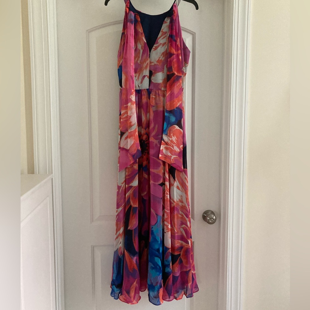 INC International Concepts Pink and Blue Floral Maxi Dress like new - Picture 6 of 7
